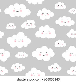 Cute Cloud Seamless Pattern Vector