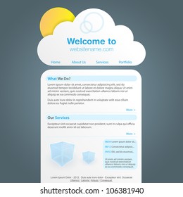 Cute cloud shaped website design