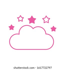 cute cloud sky with stars vector illustration design