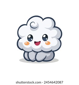 cute cloud smile cartoon character kawaii vector illustration template design