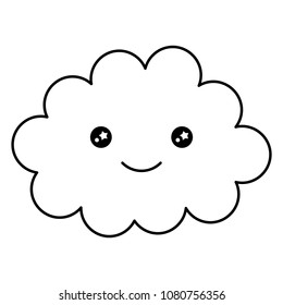 cute cloud with smile kawaii character