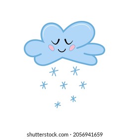 nube linda con nevada al estilo doodle