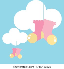 cute cloud with sock baby hanging