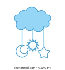 cute cloud and star moon sun baby shower decoration