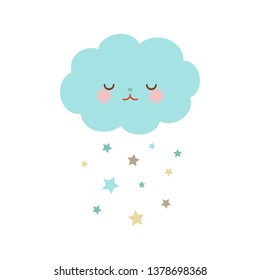 Cute cloud with stars