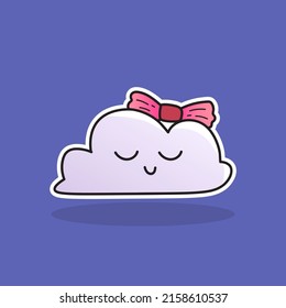 Cute Cloud Vector Cartoon Illustration Design