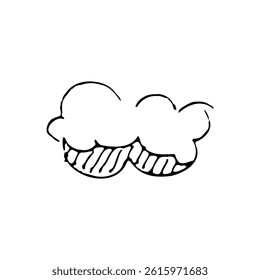 cute cloud vector illustration hand drawn black and white style