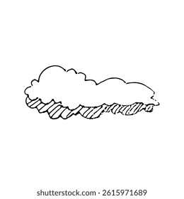 cute cloud vector illustration hand drawn black and white style