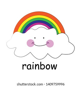 Cute cloud vector illustration for kids, use as stickers, poster, card or T shirt