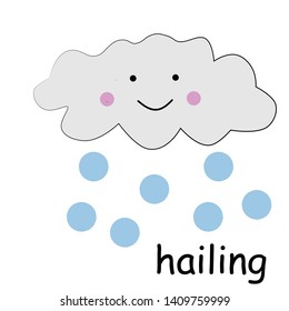 Cute cloud vector illustration for kids, use as stickers, poster, card or T shirt