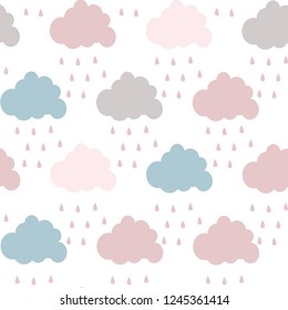 cute cloud. vector pattern. card for kids.