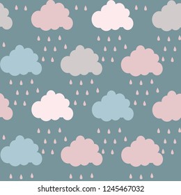 cute cloud. vector pattern. card for kids.