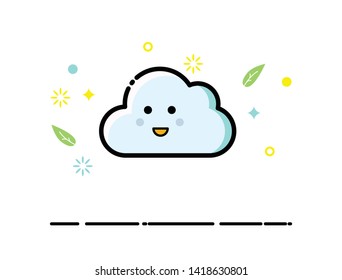 CUTE CLOUDE LOGO ICON VECTOR 