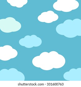 Seamless Clouds Pattern Vector Illustration Stock Vector (Royalty Free ...