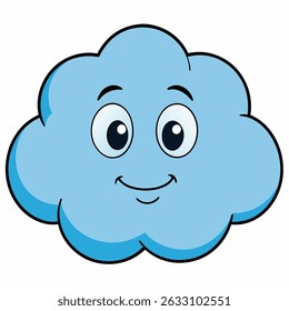 Cute clouds cartoon style isolated on solid color background