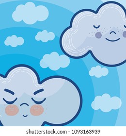 Cute clouds cartoons