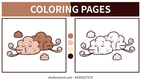 Cute clouds coloring pages for kids vector illustration
