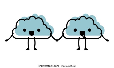 cute clouds kawaii characters