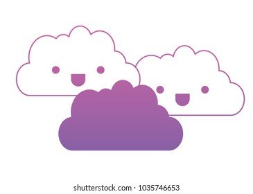 cute clouds kawaii characters