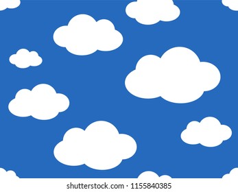 Cute Clouds Pattern. Endless Vector.