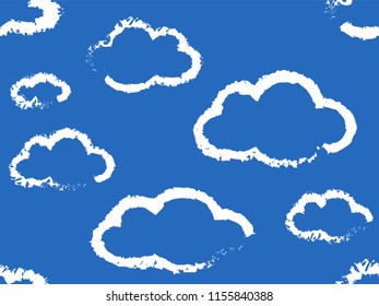 Cute Clouds Pattern. Endless Vector.