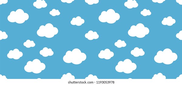 Cute Clouds Pattern. Endless Vector.
