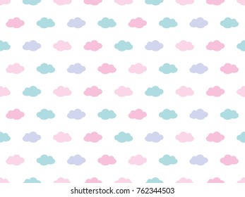 Cute Clouds Pattern. Endless Vector.