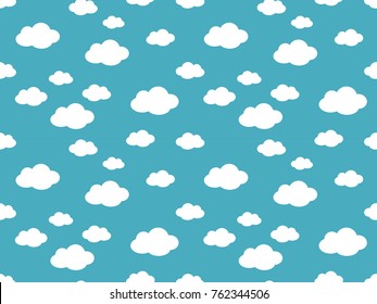 Cute Clouds Pattern. Endless Vector.