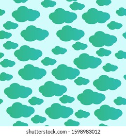 Cute Clouds Pattern. Seamless Vector.