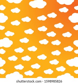 Cute Clouds Pattern. Seamless Vector.
