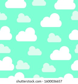 Cute Clouds Pattern. Seamless Vector.