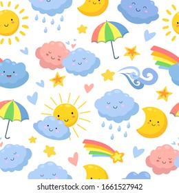 Cute Weather Set Emotional Weather Forecast Stock Vector (Royalty Free ...