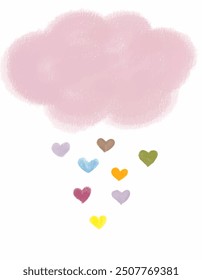 Cute clouds and rain watercolour illustration clipart vector design nursery room decor