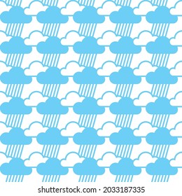 Cute clouds raining seamless pattern