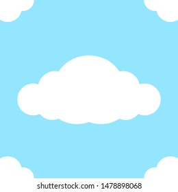 cute clouds seamless on pastel square blue color background, soft blue pastel with cloud cute and beautiful, white cloud on pastel colors blue theme for wallpaper pattern, blue soft and clouds cartoon