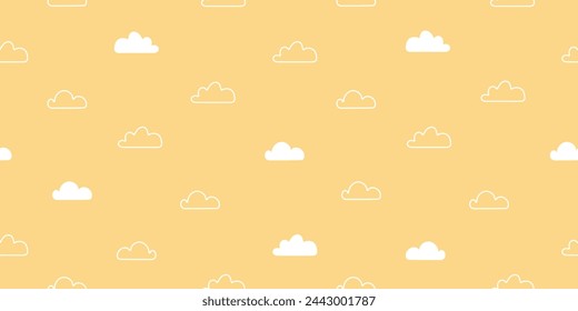 Cute clouds seamless pattern, cartoon background