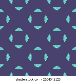 Cute clouds seamless pattern. Stylized children ornament. Repeated texture in doodle style for fabric, wrapping paper, wallpaper, tissue. Vector illustration.