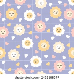 cute clouds seamless vector pattern background illustration, Cute rainbows, clouds, hearts and love symbols. Valentine's day digital paper. Kids Pattern.