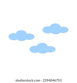 Nubes cortas en el cielo, icono de pronóstico del tiempo.