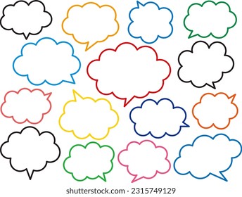 Cute cloud-shaped balloon frame with colorful lines and white paint