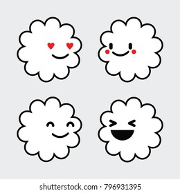 Cute Cloudy Drawing Character Vector