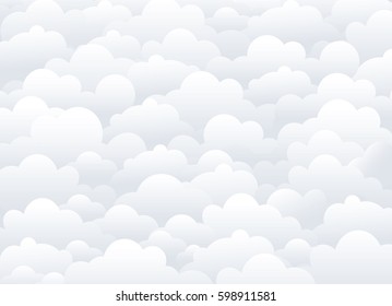 Cute cloudy sky. Vector outdoor illustration background.