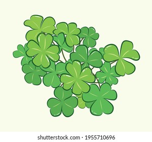 Cute clover with three and four-leaf in illustration vector art