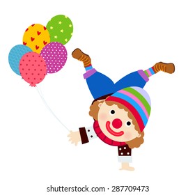Cute clown and balloon