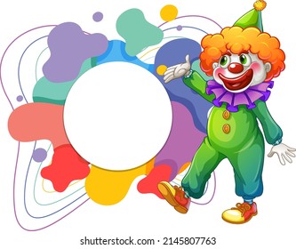 Cute Clown mit farbigem Rahmenbanner-Illustration