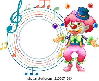 Cute Clown mit Blindfarben-Notenvorlage zur Illustration