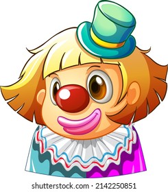 A cute clown cartoon character illustration