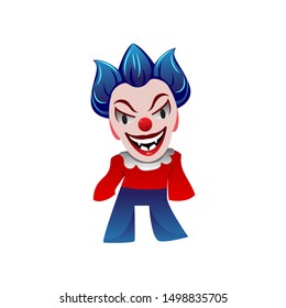 cute clown character illustration in vector