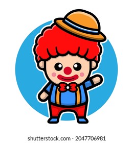 Cute clown character vector design 