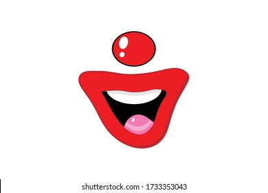 Cute clown face vector illustration.